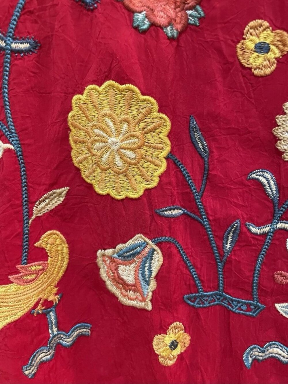 JOHNNY WAS Red "Mayson" Floral Embroidered  3/4 Length Sleeves Tunic Shirt Sz 2X - Picture 13 of 15